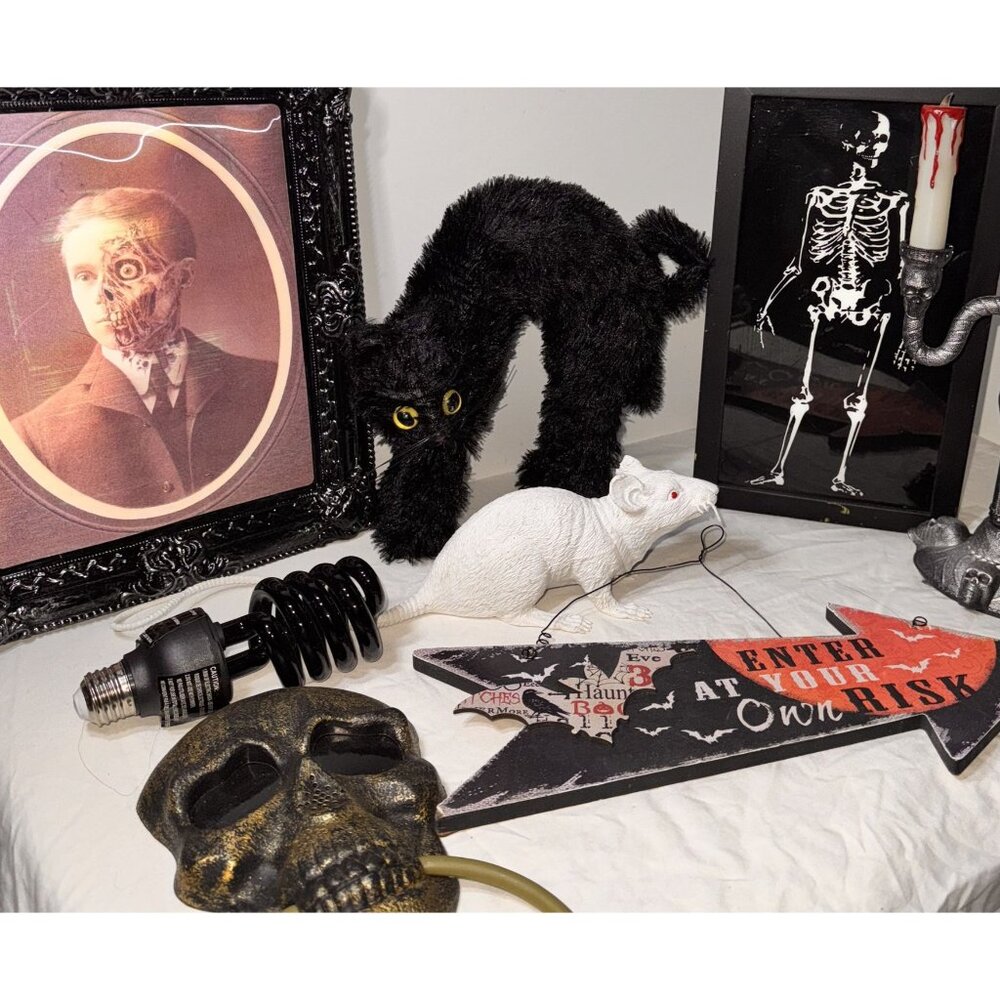 halloween decor lot perfect party pack blue light skeleton light up door knocker - Picture 2 of 15